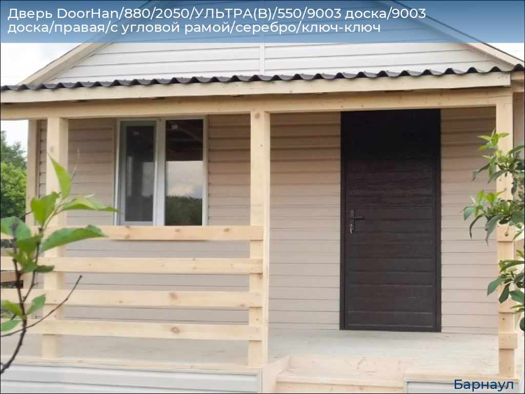 Дверь DoorHan/880/2050/УЛЬТРА(B)/550/9003 доска/9003 доска/правая/с угловой рамой/серебро/ключ-ключ, barnaul.doorhan.ru